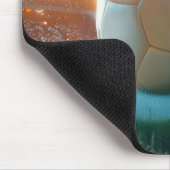 Fußball in weiß mousepad (Ecke)
