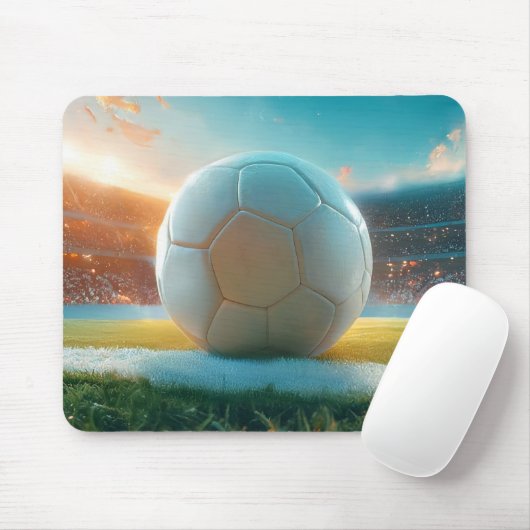 Fußball in weiß mousepad (Mit Mouse)