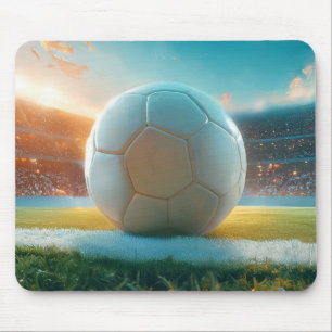 Fußball in weiß mousepad