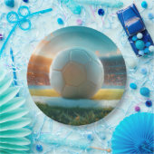 Fußball in weiß pappteller (Party)