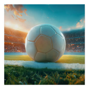 Fußball in weiß poster