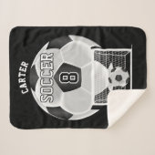 Fußball in Weiß und Schwarz mit DIY Text Sherpadecke (Vorderseite (Horizontal))