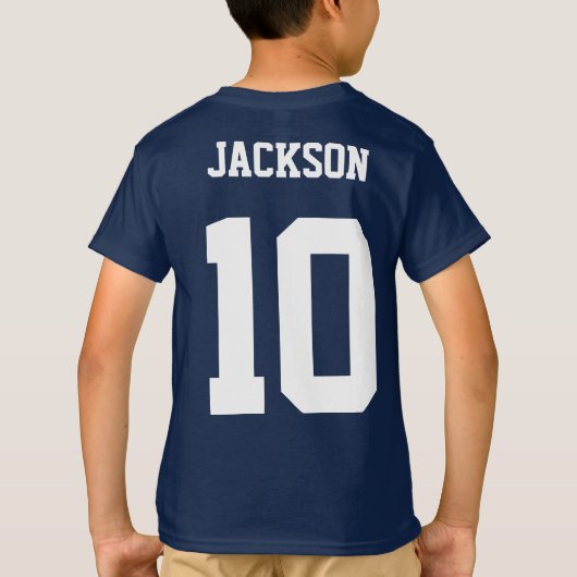 Fußball Individuelle Name, Anzahl und Land T-Shirt (Rückseite)