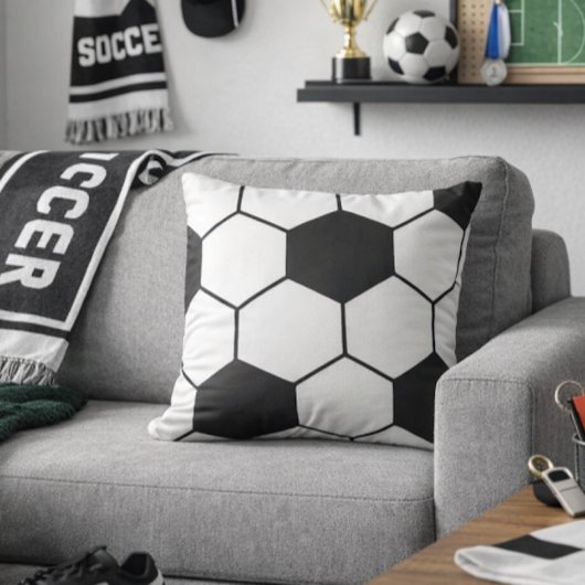 Fußball inspiriertes Muster geometrischer Druck Kissen
