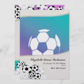 Fußball-Invitational Mitzvah Einladung (Vorne/Hinten)