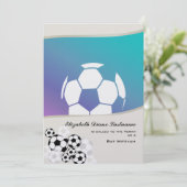 Fußball-Invitational Mitzvah Einladung (Stehend Vorderseite)