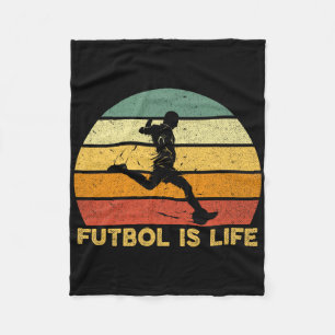 Fußball ist Leben Retro Vintage Fußballspieler Kos Fleecedecke