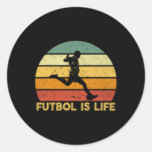 Fußball ist Leben Retro Vintage Fußballspieler Kos Runder Aufkleber