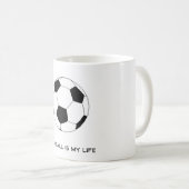 Fußball ist mein Leben Kaffeetasse (VorderseiteRechts)
