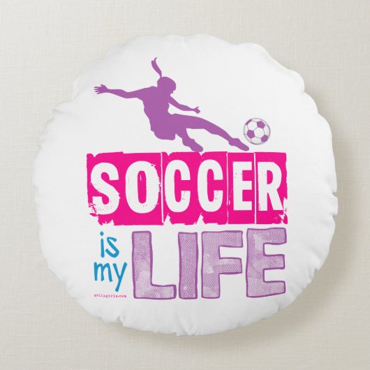 Fußball ist mein Leben Rundes Kissen (Vorderseite)