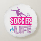 Fußball ist mein Leben Rundes Kissen (Rückseite)