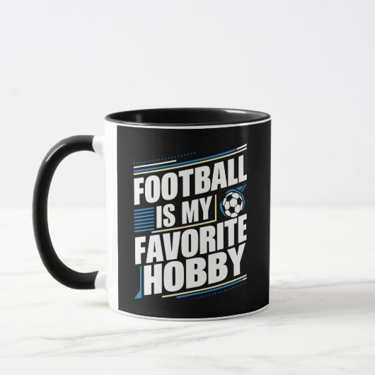 Fußball ist mein Lieblingshobby, sportliche Tasse (Links)