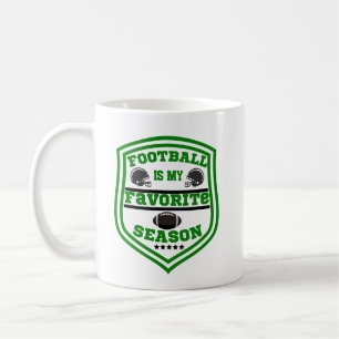 Fußball ist mein Lieblingssaison Logo Grün Schwarz Kaffeetasse