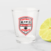 Fußball ist mein Lieblingsspiel in der Saison Rot  Schnapsglas (Vorderseite)