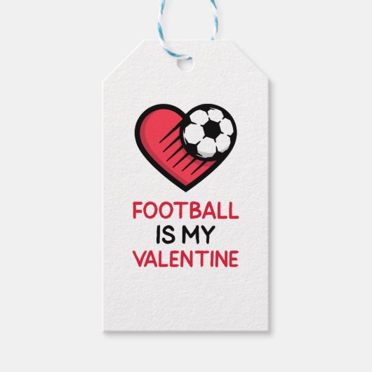 Fußball ist mein Valentin - Fußball - Herz Geschenkanhänger (Vorderseite)