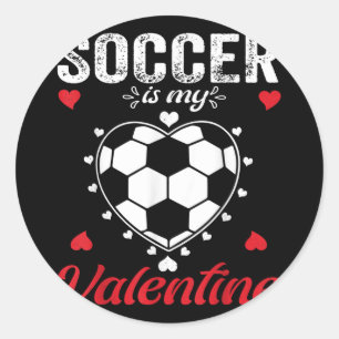 Fußball ist mein Valentinherz Baby Boys Kinder Män Runder Aufkleber
