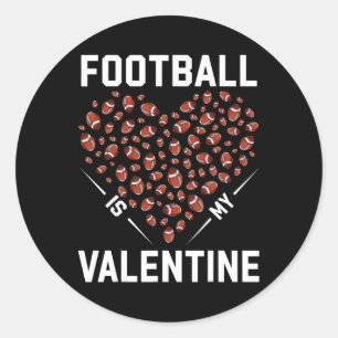 Fußball ist mein Valentinstag Fußball Liebhaber He Runder Aufkleber