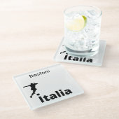 Fußball Italien, anpassbar Glasuntersetzer (Schrägansicht)