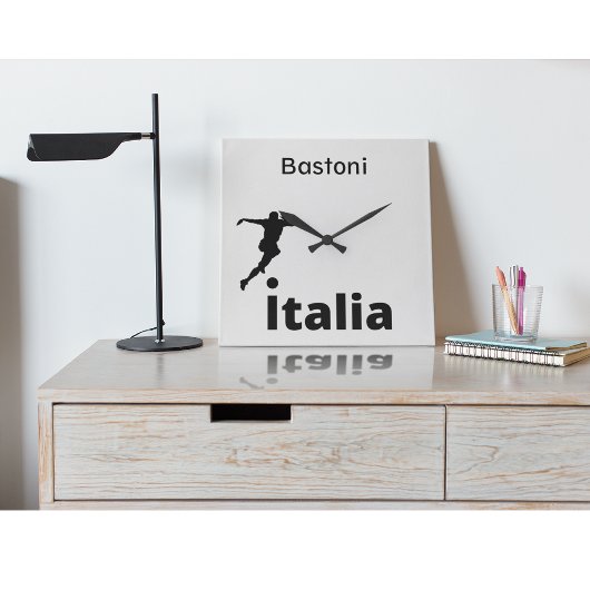 Fußball Italien, anpassbar Quadratische Wanduhr