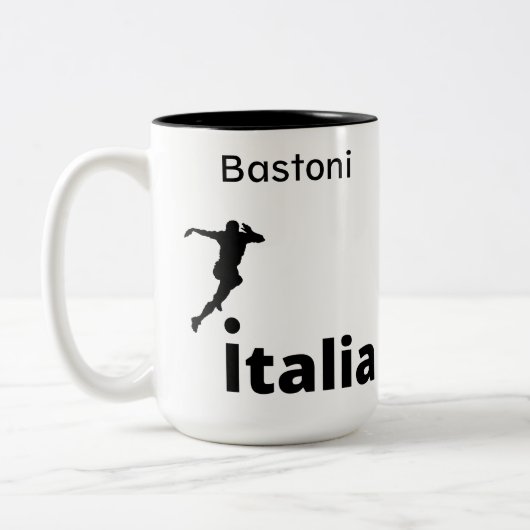 Fußball Italien, anpassbar Zweifarbige Tasse (Links)