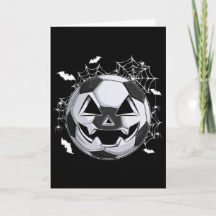 Fußball-Jack-O-Lantern-Kürbisgesicht-Halloween-Kos Karte