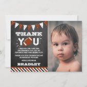 Fußball jedes Alters Geburtstags Foto Dankeskarte (Vorderseite)