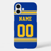 Fußball Jersey Blau mit gelben Namen Case-Mate iPhone Hülle (Rückseite)