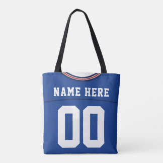 Fußball-Jersey, Blau, Name und Zahlenvorlage Tasche