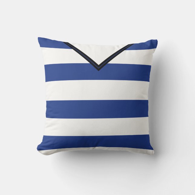 Fußball-Jersey Blue Streifen Pillow Template Kissen (Vorderseite)