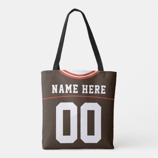 Fußball-Jersey, Brown, Name & Number Template Tasche (Rückseite)