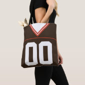 Fußball-Jersey, Brown, Name & Number Template Tasche (Von Nahem)