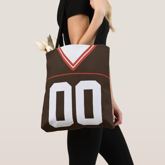 Fußball-Jersey, Brown, Name & Number Template Tasche (Von Nahem)