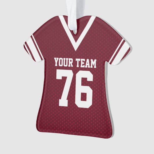 Fußball Jersey Maroon und White Ornament (Vorderseite)