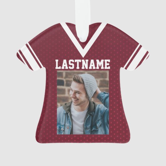 Fußball Jersey Maroon und White Ornament (Rückseite)