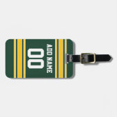 Fußball Jersey mit Individuelle Name Nummer Gepäckanhänger (Vorderseite horizontal)