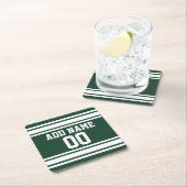 Fußball Jersey mit Individuelle Name Nummer Rechteckiger Pappuntersetzer (Vor Ort)