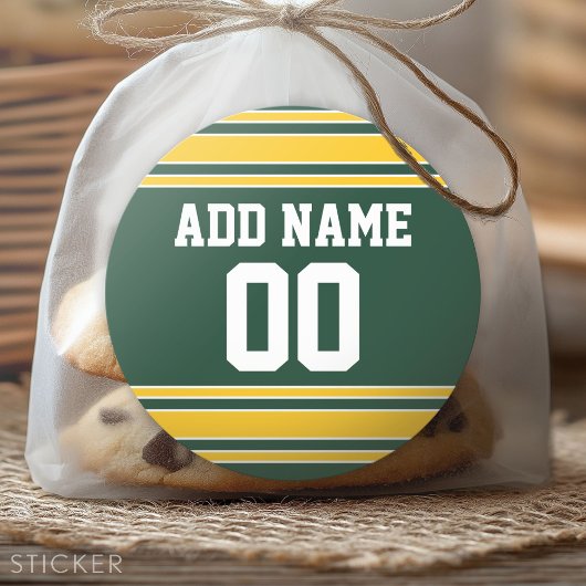 Fußball Jersey mit Individuelle Name Nummer Runder Aufkleber