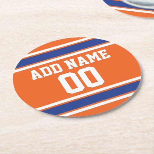 Fußball Jersey mit Individuelle Name Nummer Runder Pappuntersetzer (Angewinkelt)