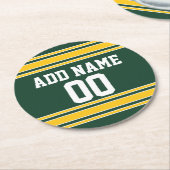 Fußball Jersey mit Individuelle Name Nummer Runder Pappuntersetzer (Angewinkelt)