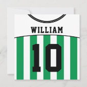 Fußball-Jersey Themed Party lädt Vorlage ein, grün (Rückseite)