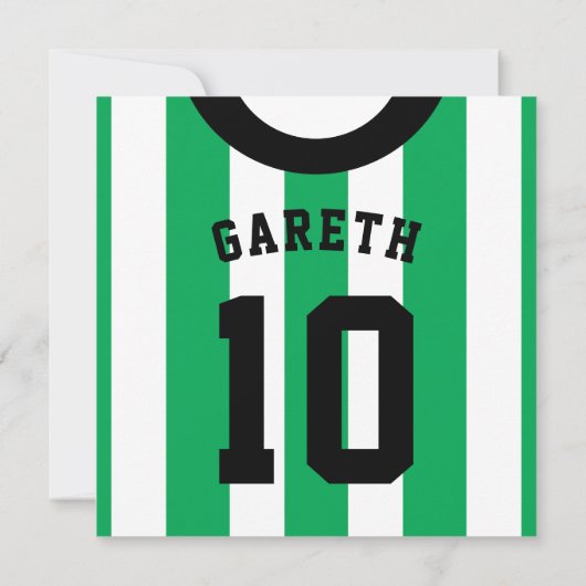 Fußball-Jersey Themed Party lädt Vorlage ein, grün (Rückseite)