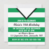 Fußball-Jersey Themed Party lädt Vorlage ein, grün (Vorderseite)