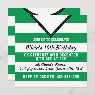 Fußball-Jersey Themed Party lädt Vorlage ein, grün