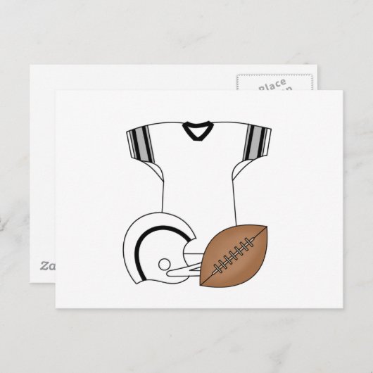 Fußball - Jersey und Helmet - Hemden und Geschenke Postkarte (Vorne/Hinten)