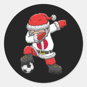 Fußball Junge Dabbing Weihnachtsmann Weihnachten J Runder Aufkleber