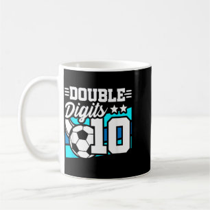 Fußball Junge Geburtstag 10 Jahr alt Doppel Ziffer Kaffeetasse
