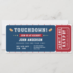 Fußball Junge Kind Erster Geburtstag Party Ticket Einladung