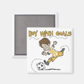 Fußball - Junge mit Goals-Hemden und GIfts Magnet (Vorderseite/Rückseite)