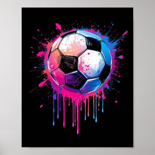 Fußball Jungen Mädchen Toll Bunter Fußball Drip So Poster