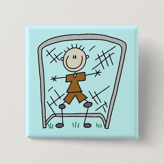 Fußball-Jungen-Tormann-T-Shirts und Geschenke Button (Vorderseite)